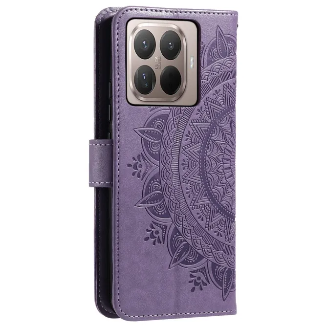 Housse Xiaomi 17T mandala soleil relief porte-cartes folio