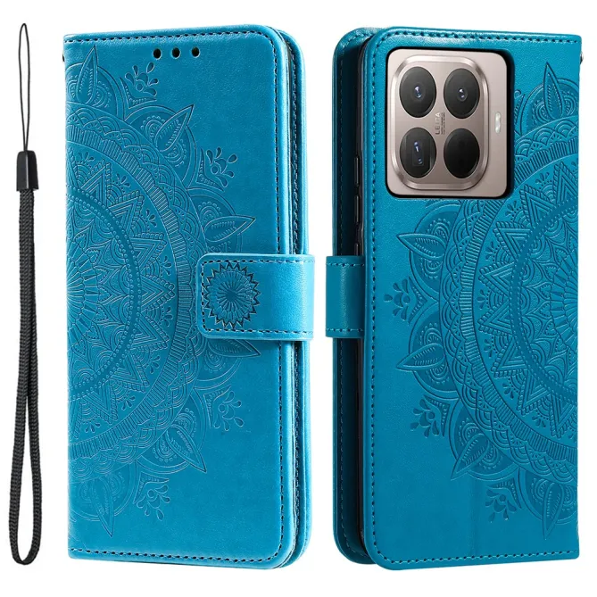 Housse Xiaomi 17T mandala soleil relief porte-cartes folio