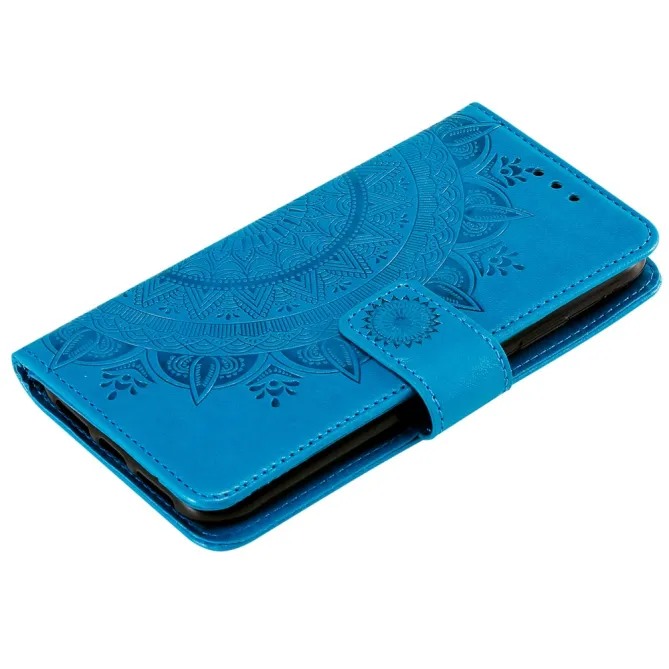 Housse Xiaomi 17T mandala soleil relief porte-cartes folio