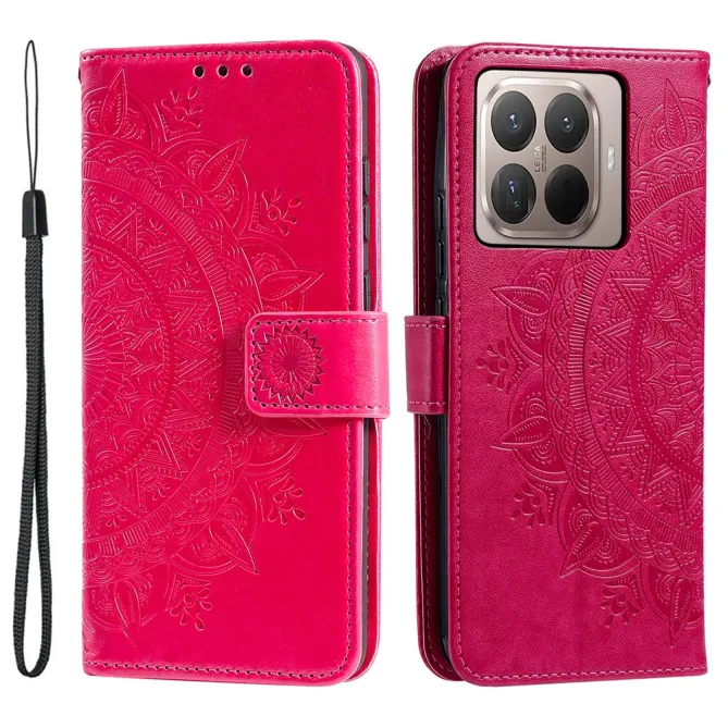 Housse Xiaomi 17T mandala soleil relief porte-cartes folio