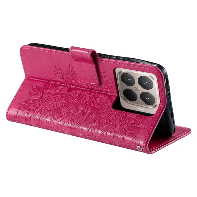 Housse Xiaomi 17T mandala soleil relief porte-cartes folio