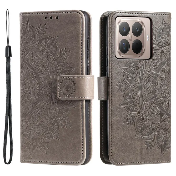 Housse Xiaomi 17T mandala soleil relief porte-cartes folio