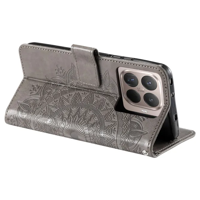 Housse Xiaomi 17T mandala soleil relief porte-cartes folio