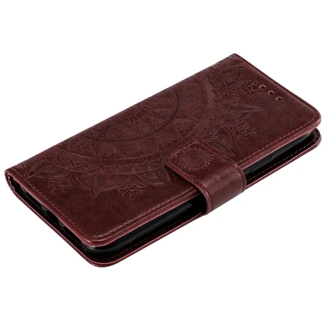 Housse Xiaomi 17T mandala soleil relief porte-cartes folio