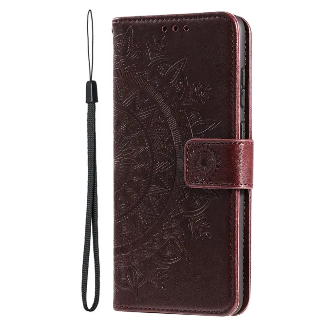 Housse Xiaomi 17T mandala soleil relief porte-cartes folio