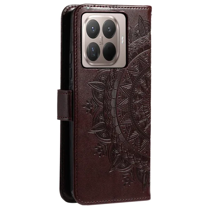 Housse Xiaomi 17T mandala soleil relief porte-cartes folio