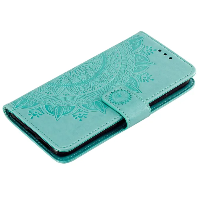 Housse Xiaomi 17T mandala soleil relief porte-cartes folio