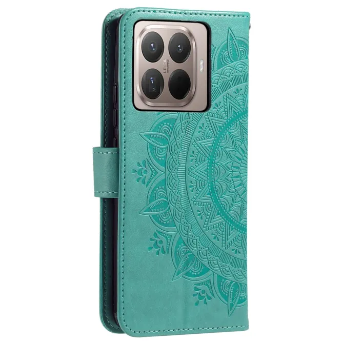 Housse Xiaomi 17T mandala soleil relief porte-cartes folio