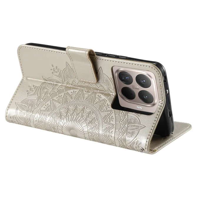 Housse Xiaomi 17T mandala soleil relief porte-cartes folio
