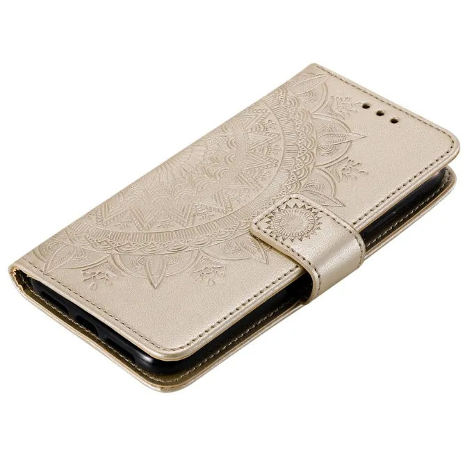 Housse Xiaomi 17T mandala soleil relief porte-cartes folio