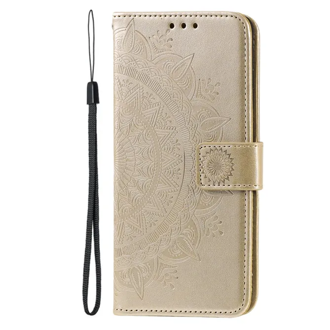 Housse Xiaomi 17T mandala soleil relief porte-cartes folio