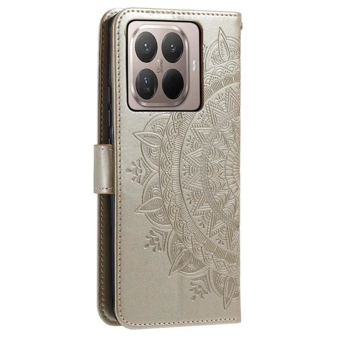 Housse Xiaomi 17T mandala soleil relief porte-cartes folio
