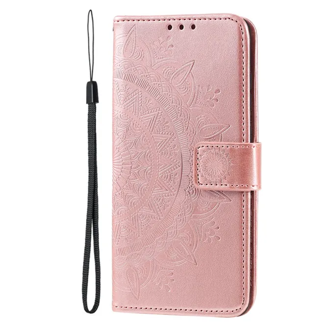 Housse Xiaomi 17T mandala soleil relief porte-cartes folio