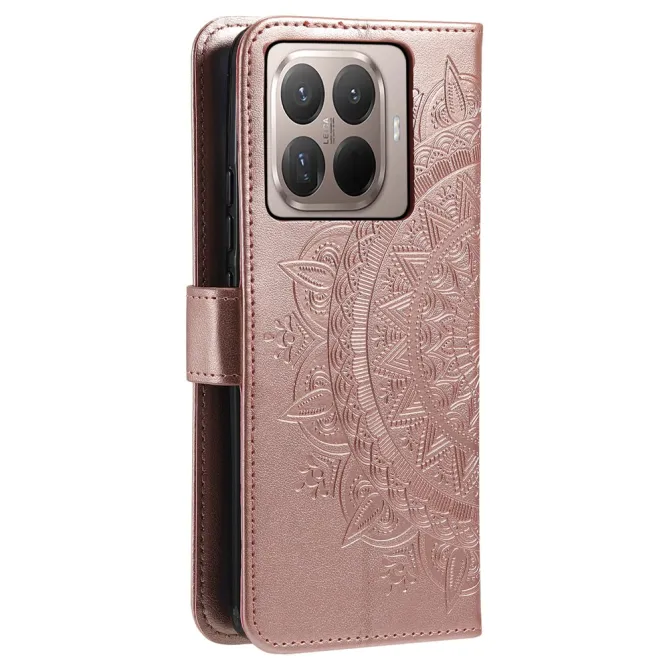 Housse Xiaomi 17T mandala soleil relief porte-cartes folio