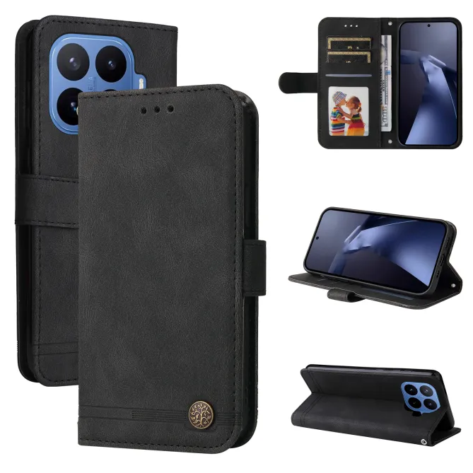 Housse Xiaomi 17T toucher peau ciré médaillon arbre de vie