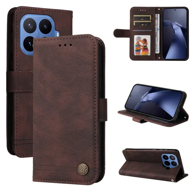 Housse Xiaomi 17T toucher peau ciré médaillon arbre de vie