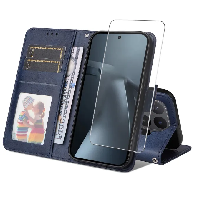 Housse Xiaomi 17T Effet Cuir Porte-Cartes + Verre Trempé