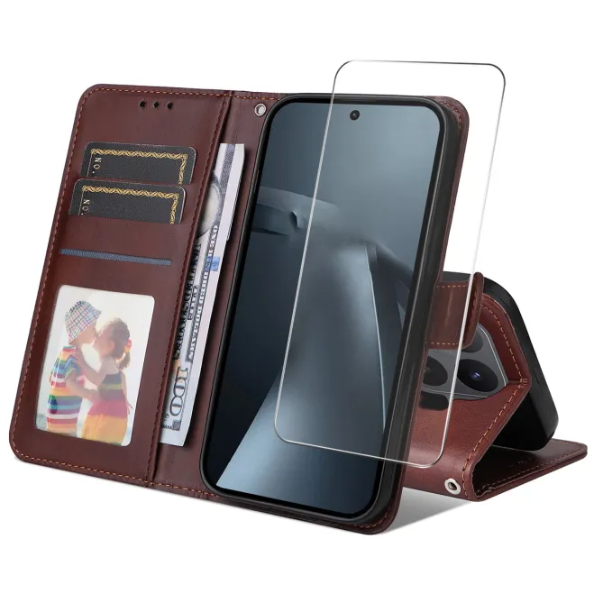 Housse Xiaomi 17T Effet Cuir Porte-Cartes + Verre Trempé