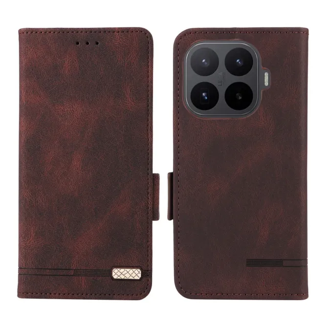 Housse Xiaomi 17T Folio Effet Cuir Décor Métallique
