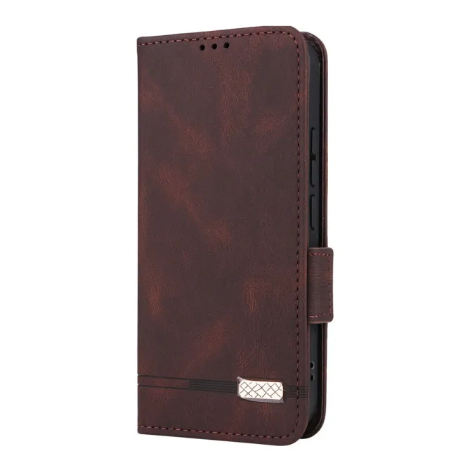 Housse Xiaomi 17T Folio Effet Cuir Décor Métallique