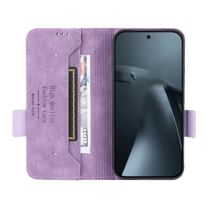 Housse Xiaomi 17T Folio Effet Cuir Décor Métallique
