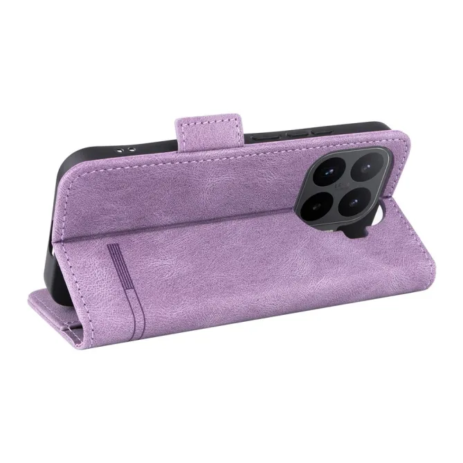 Housse Xiaomi 17T Folio Effet Cuir Décor Métallique
