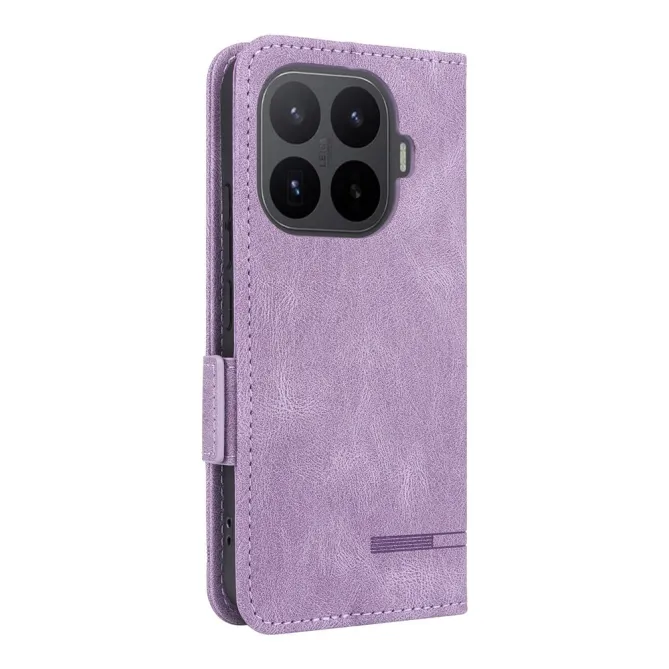 Housse Xiaomi 17T Folio Effet Cuir Décor Métallique