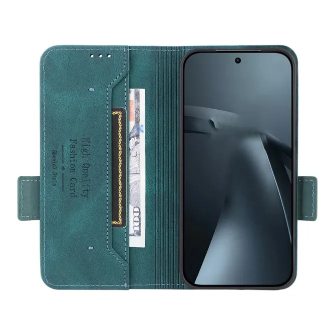 Housse Xiaomi 17T Folio Effet Cuir Décor Métallique