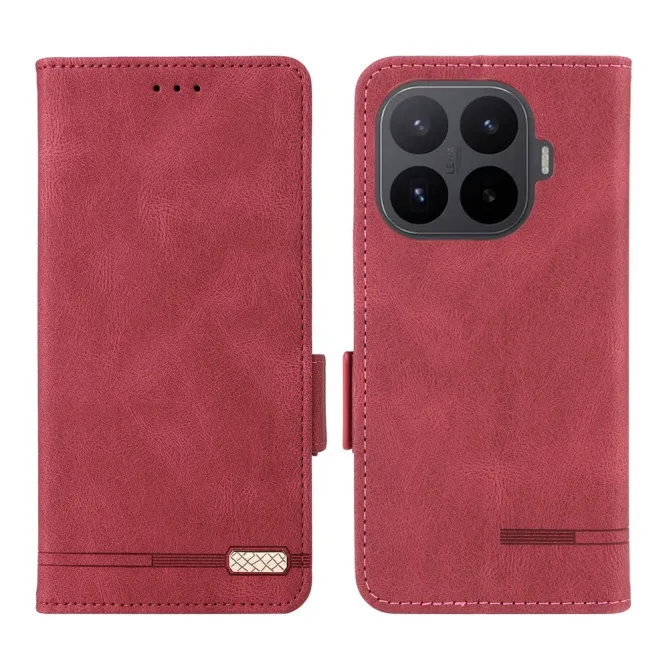 Housse Xiaomi 17T Folio Effet Cuir Décor Métallique