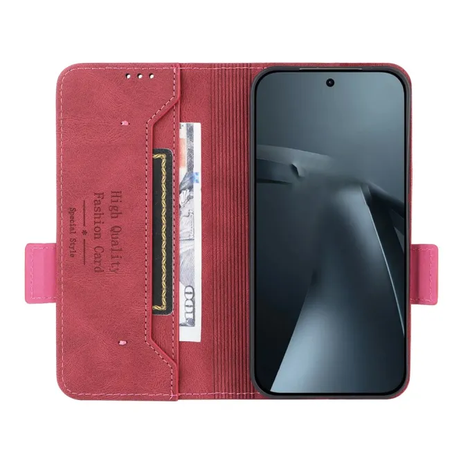 Housse Xiaomi 17T Folio Effet Cuir Décor Métallique