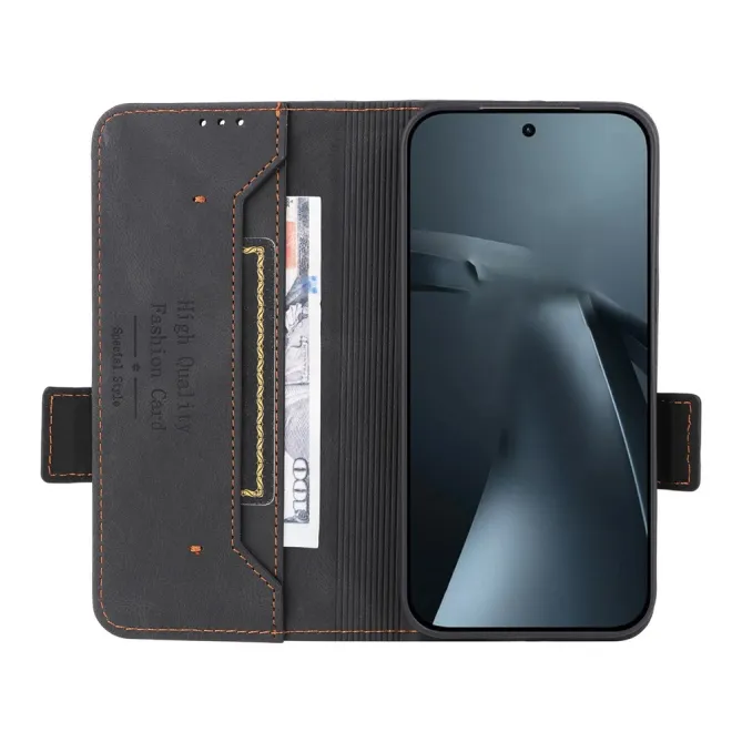 Housse Xiaomi 17T Folio Effet Cuir Décor Métallique