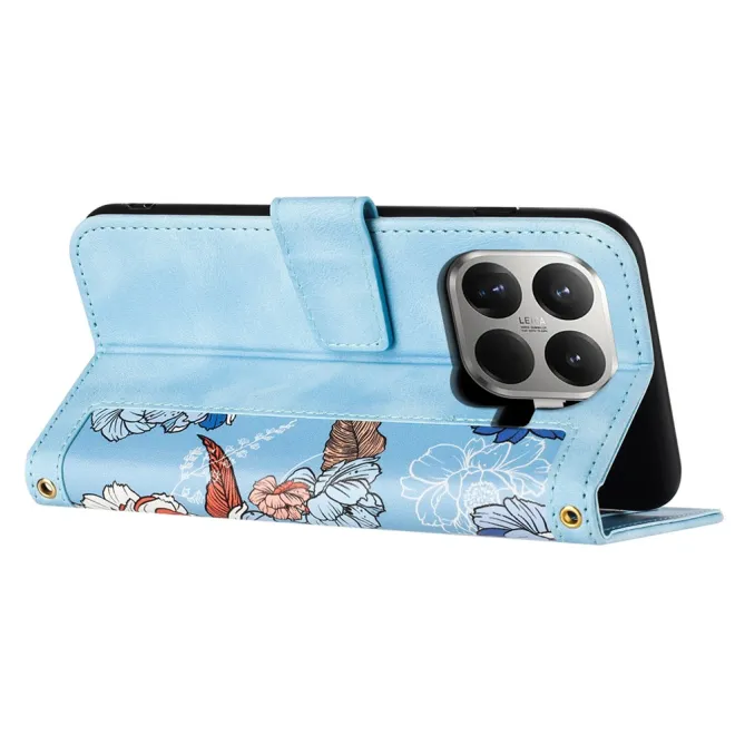Housse Xiaomi 17T fleurie avec dragonne