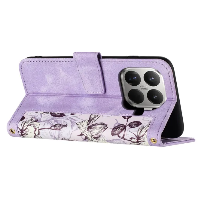 Housse Xiaomi 17T florale avec dragonne