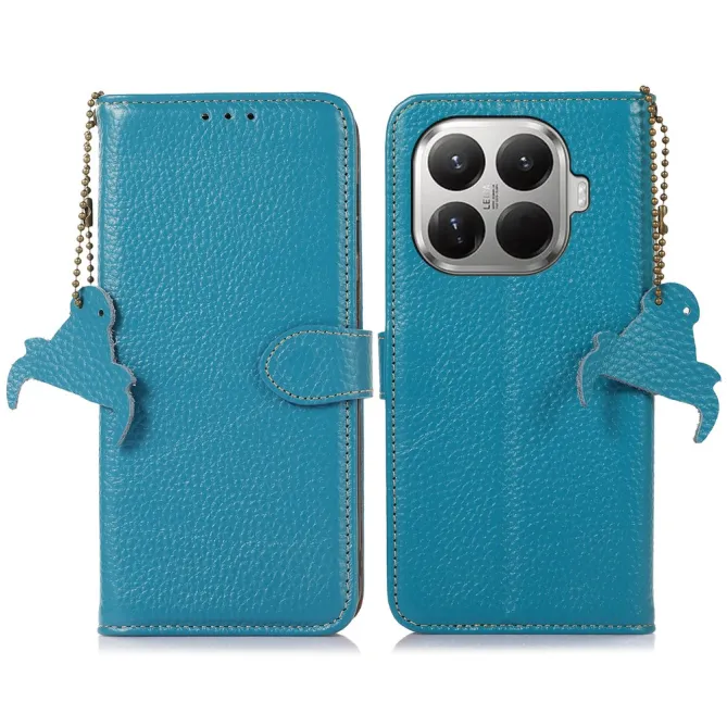 Housse Xiaomi 17T Cuir Véritable avec Chaîne Pendentif