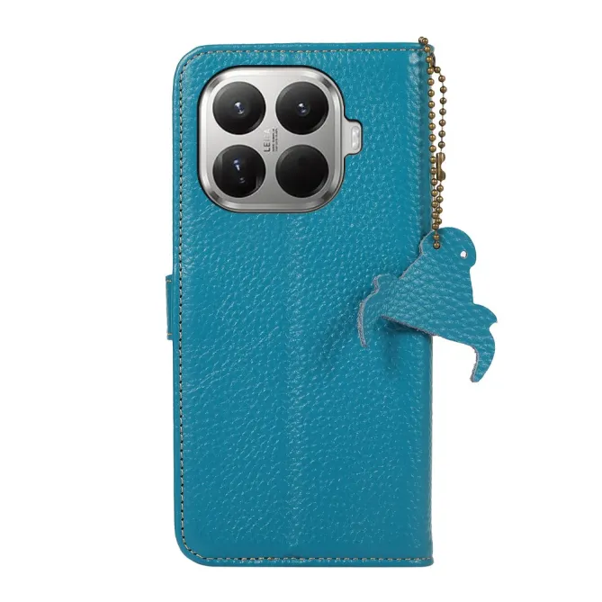 Housse Xiaomi 17T Cuir Véritable avec Chaîne Pendentif