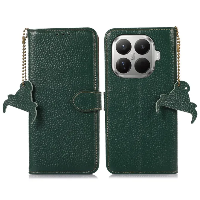 Housse Xiaomi 17T Cuir Véritable avec Chaîne Pendentif
