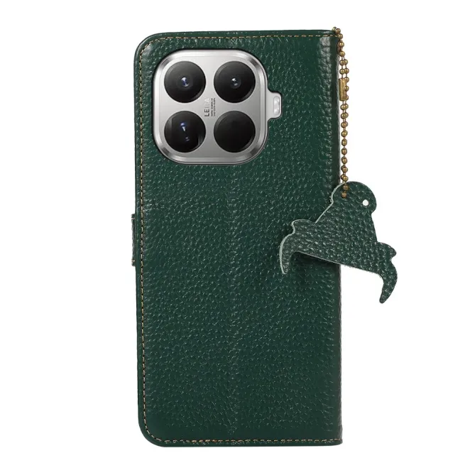 Housse Xiaomi 17T Cuir Véritable avec Chaîne Pendentif