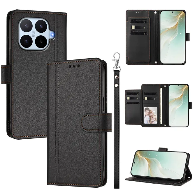 Housse Xiaomi 17T Multi Emplacements Simili Cuir avec Dragonne