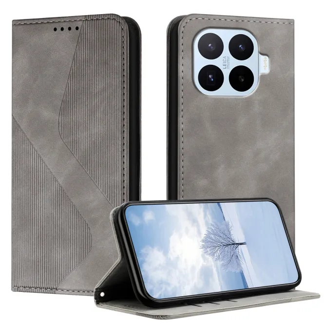 Housse Xiaomi 17T business simili cuir suédé lignes