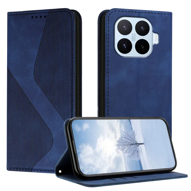 Housse Xiaomi 17T business simili cuir suédé lignes