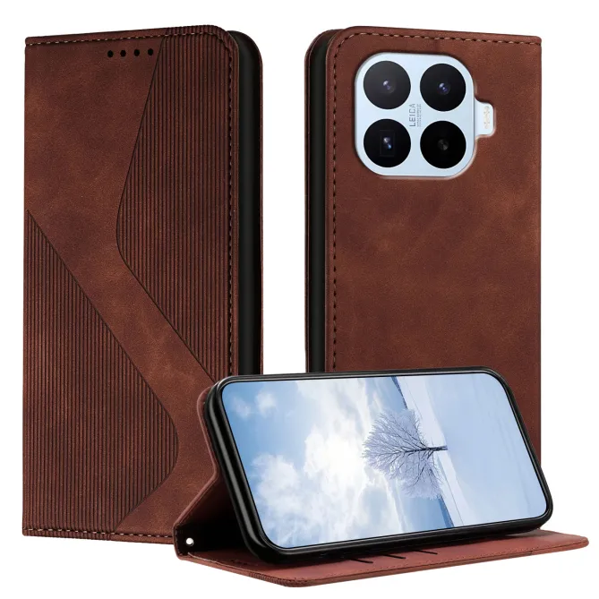 Housse Xiaomi 17T business simili cuir suédé lignes