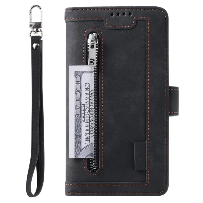Housse Xiaomi 17T zippée 9 cartes simili cuir dragonne