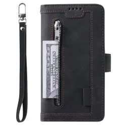 Housse Xiaomi 17T zippée 9 cartes simili cuir dragonne