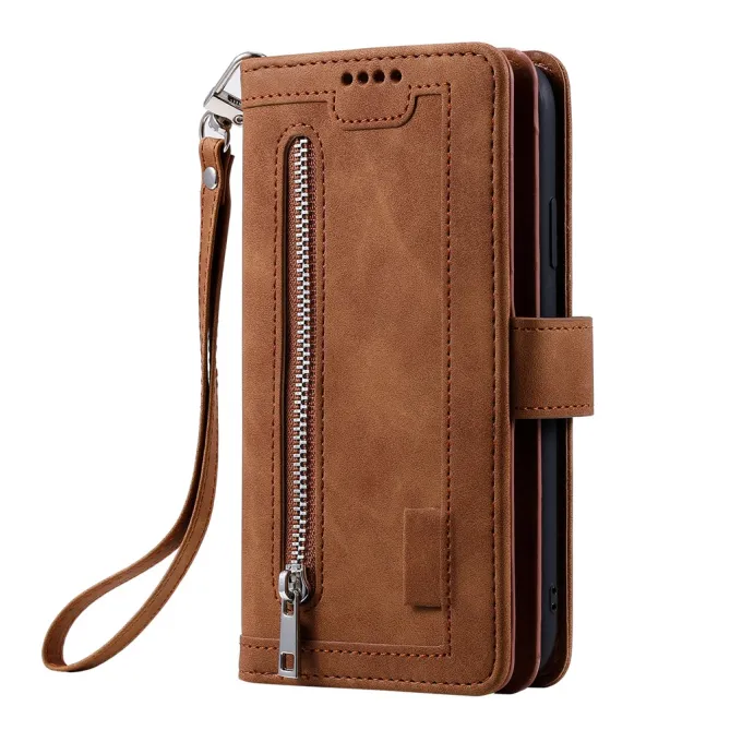 Housse Xiaomi 17T zippée 9 cartes simili cuir dragonne