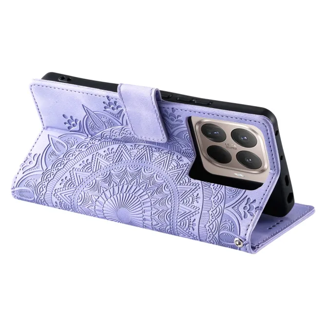 Housse Xiaomi 17T Mandala Relief Simili Cuir avec Dragonne