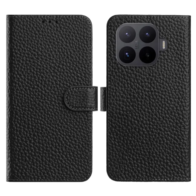 Housse Xiaomi 17T cuir véritable grain litchi antichoc
