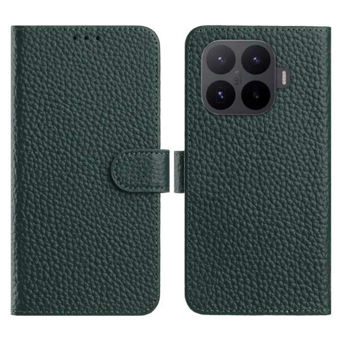 Housse Xiaomi 17T cuir véritable grain litchi antichoc