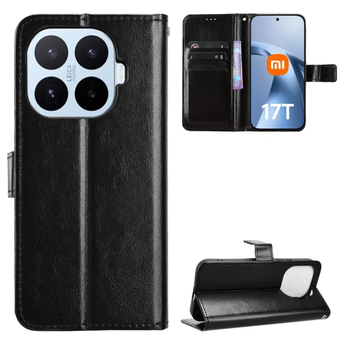 Housse Xiaomi 17T Portefeuille Effet Cuir Patiné