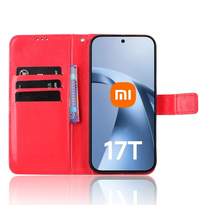 Housse Xiaomi 17T Portefeuille Effet Cuir Patiné