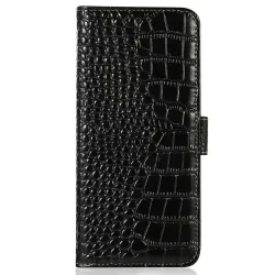 Housse Xiaomi 17T cuir véritable aspect croco